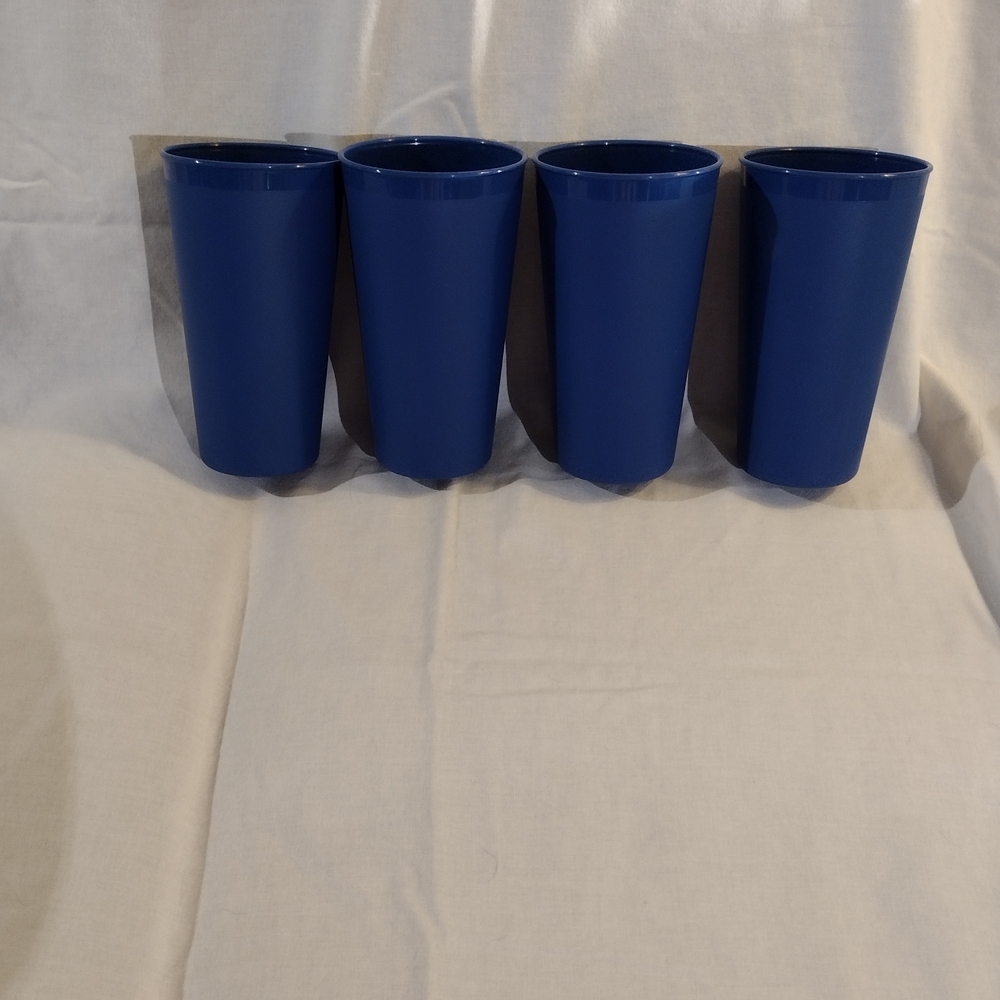 Set of Four Blue Tumblers